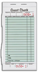 Green guest check pad